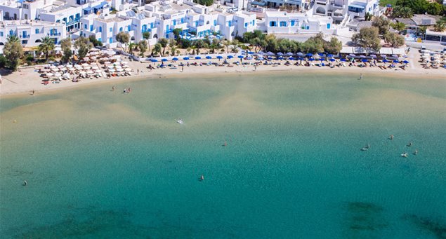 The beach of Agios Georgios, in Chora of Naxos.